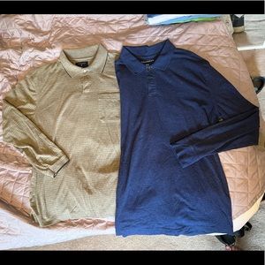 Two vintage Saddlebred long sleeve polo shirts